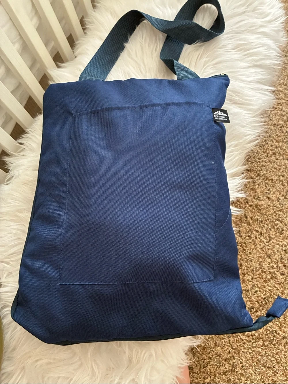 Northwest Territory Navy Blue Outdoor Picnic Blanket all in one tote/blanket.